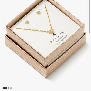 kate spade “yours truly” heart shaped cubic zirconia boxed set